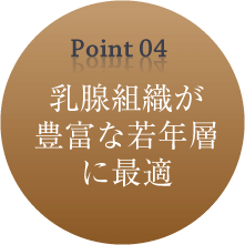 Point04 乳腺組織が豊富な若年層に最適