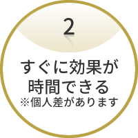 すぐに効果が時間できる※個人差があります