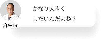  かなり大きくしたいんだよね？