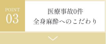 医療事故0件、全身麻酔へのこだわり
