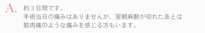  約三日間です