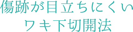 傷跡が目立ちにくいワキ下切開法