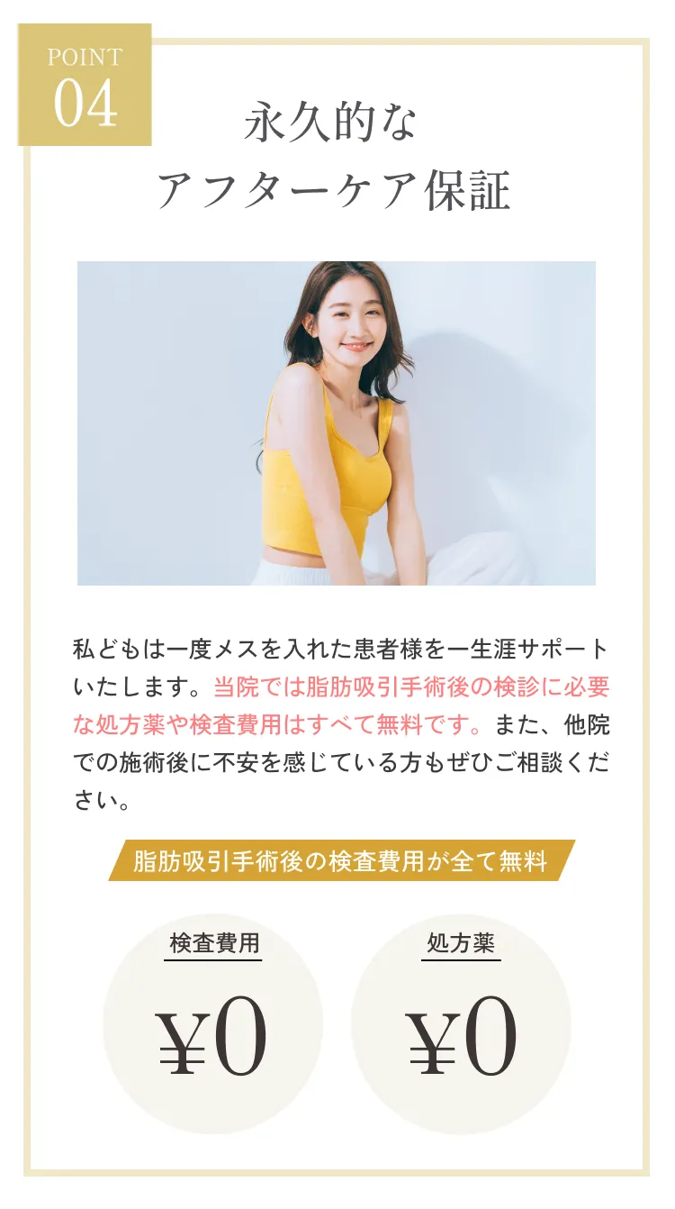 永久的なアフターケア保証