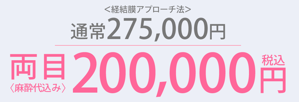 両目（麻酔代込み）200,000円(税込)